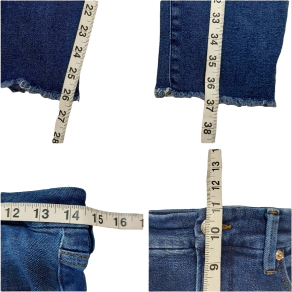 Good American Busted Knee Raw Hem Stretch Jeans - Picture 12 of 12